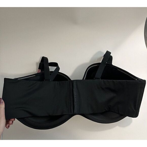 Lane Bryant Cacique Multi Way Boost Strapless Bra 46DDD Black Convertible Straps - Picture 7 of 11